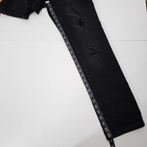 Rachel Roy Kindness Women's Black Mid-Rise Girlfriend Distressed Jeans Size 6/28 - Picture 16 of 16